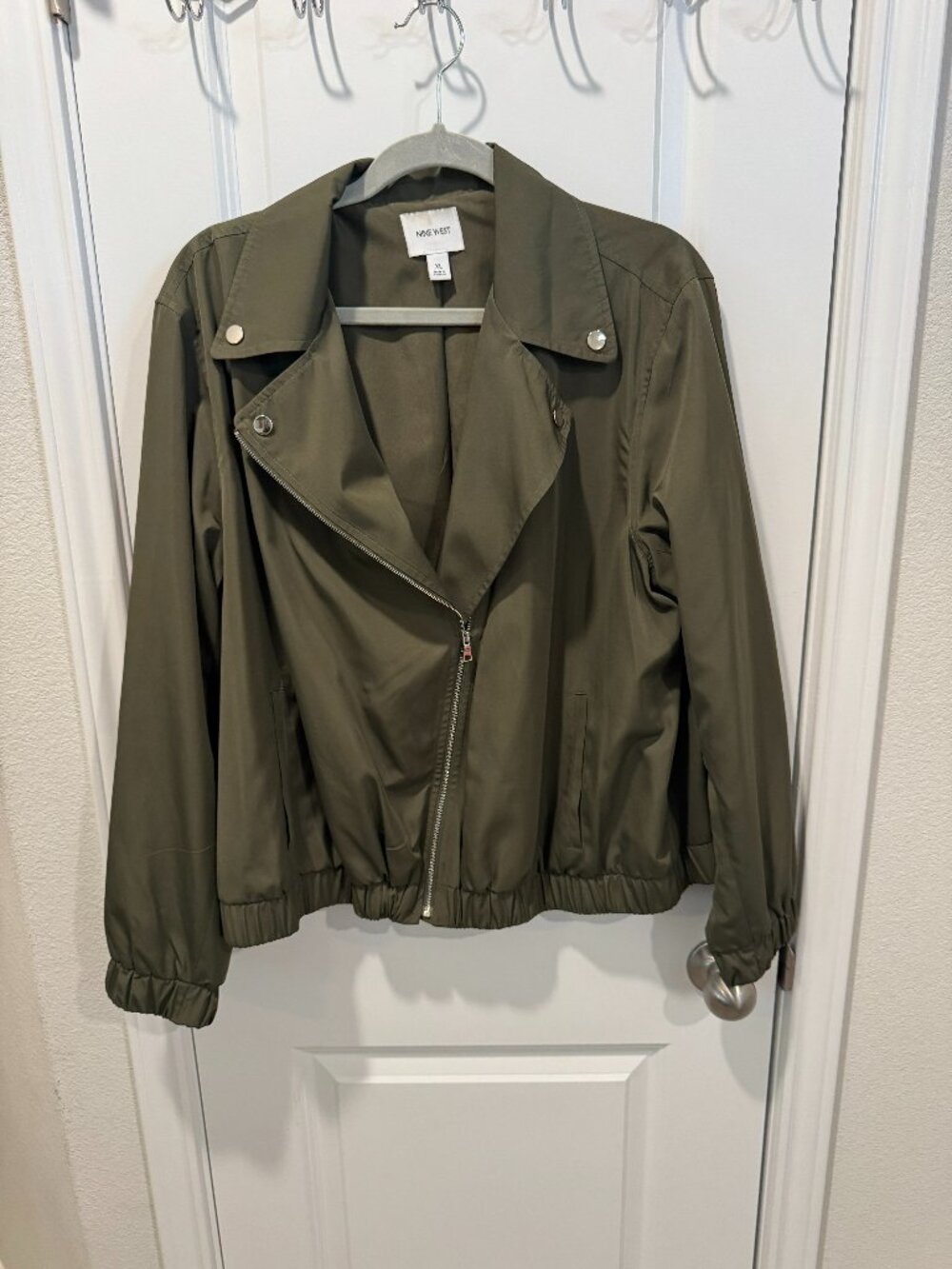 Nine West olive green light weight jacket bomber large